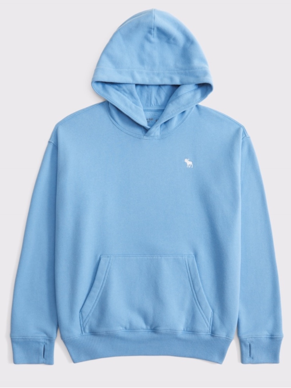 Abercrombie kids A&F essentials relaxed fit icon hoodie blue 13/14